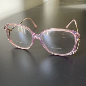 Vintage Tura Eyeglasses MOD 334 Pink Frames Only Big Lens Grandmother Japan